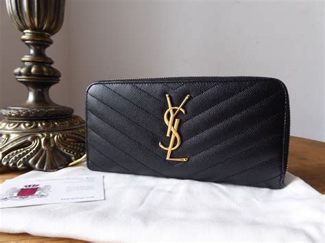 ysl textured-leather continental wallet